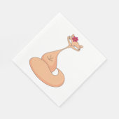 Kat met bloem Schattige Kawaii Kat Servet (Hoek)