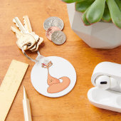 Kat met bloem Schattige Kawaii Kat Sleutelhanger
