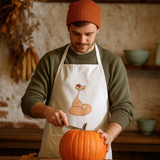 Kat met bloem Schattige Kawaii Kat Standaard Schort
