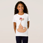 Kat met bloem Schattige Kawaii Kat T-shirt (Voorkant volledig)