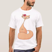 Kat met bloem Schattige Kawaii Kat T-shirt (Voorkant)