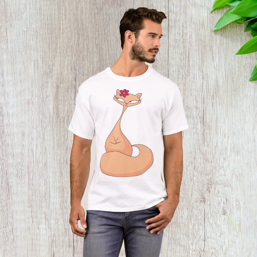 Kat met bloem Schattige Kawaii Kat T-shirt