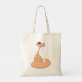 Kat met bloem Schattige Kawaii Kat Tote Bag (Achterkant)