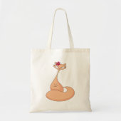 Kat met bloem Schattige Kawaii Kat Tote Bag (Voorkant)