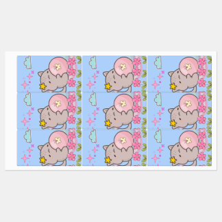 kat met bloemen labels