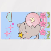 kat met bloemen labels (Design 2)