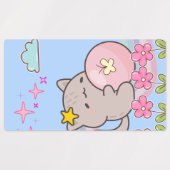 kat met bloemen labels (Design 1)