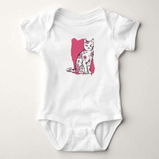 Kat met bloemen romper (Voorkant)