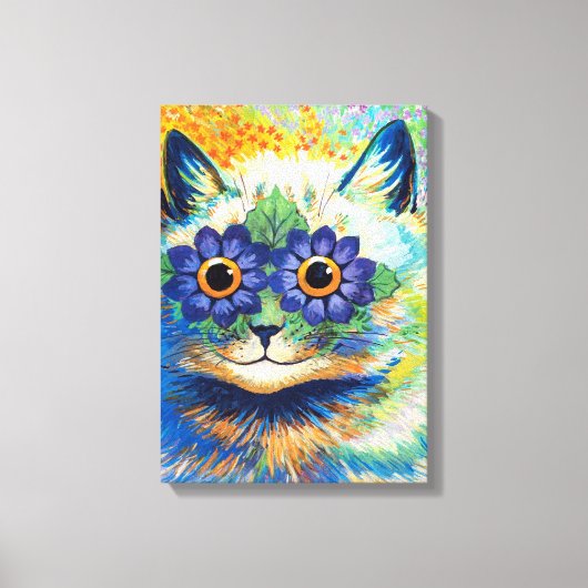 Kat met bloemenogen | Louis Wain | Canvas Afdruk (Voorkant)