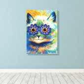 Kat met bloemenogen | Louis Wain | Canvas Afdruk (Insitu (Houten vloer))