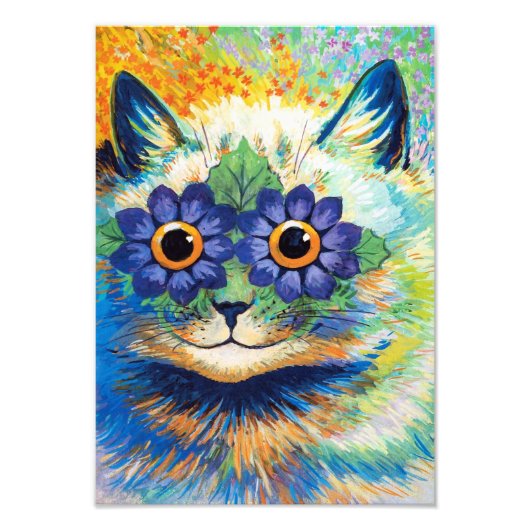 Kat met bloemenogen | Louis Wain | Foto Afdruk (Voorkant)
