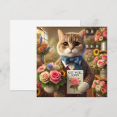Kat met bloesem met Get well Soon Kaart (Voorkant / Achterkant)