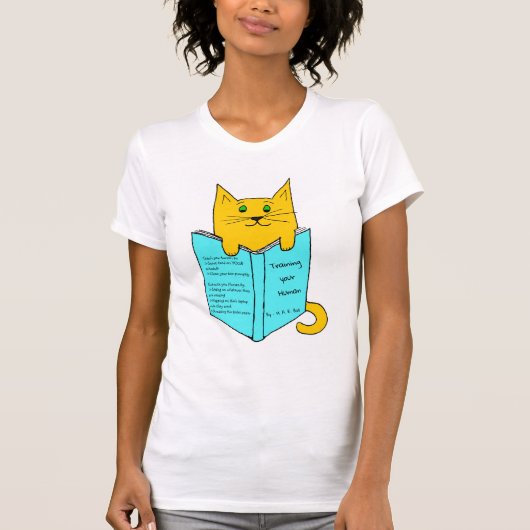 Kat met boek t-shirt (Voorkant)