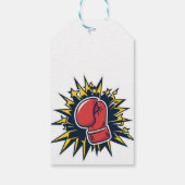 Kat met bokshandschoenen cadeaulabel (Achterkant)