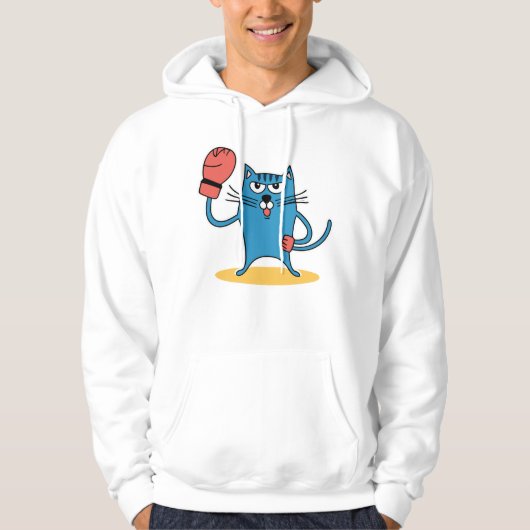 Kat met bokshandschoenen hoodie (Voorkant)