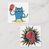 Kat met bokshandschoenen informatiekaartje (Voorkant / Achterkant)