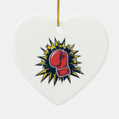 Kat met bokshandschoenen keramisch ornament (Achterkant)