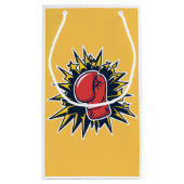 Kat met bokshandschoenen klein cadeauzakje (Achterkant)