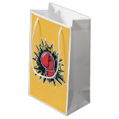 Kat met bokshandschoenen klein cadeauzakje (Achterkant Gekanteld)