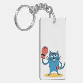 Kat met bokshandschoenen sleutelhanger (Voorkant Links)