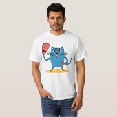 Kat met bokshandschoenen t-shirt (Voorkant volledig)