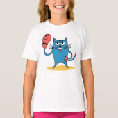 Kat met bokshandschoenen t-shirt (Voorkant)