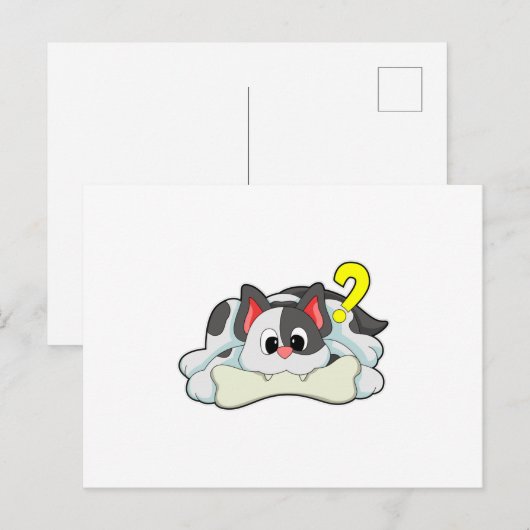 Kat met Bot Briefkaart (Voorkant / Achterkant)