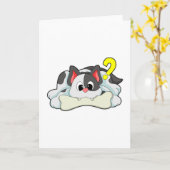 Kat met bot kaart (Gele Bloem)