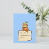 Kat met brief - Briefkaart (Staand voorkant)