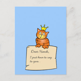 Kat met brief - Briefkaart