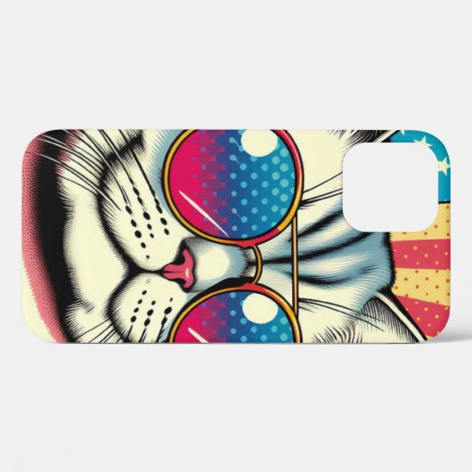 Kat met bril Case-Mate iPhone case (Achterkant (horizontaal))