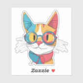 Kat met bril Clipart-78198 Sticker (Vel)