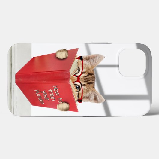 Kat met bril en rood boek Case-Mate iPhone case (Achterkant (horizontaal))