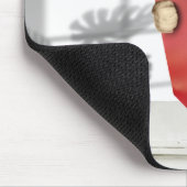 Kat met bril en rood boek muismat (Hoek)