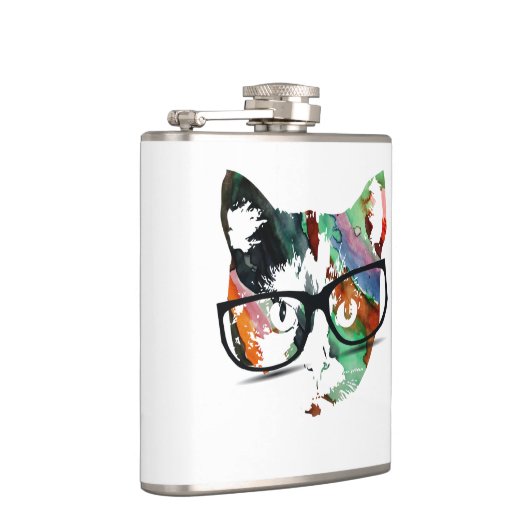 Kat met bril heupfles (Rechts)