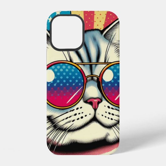 Kat met bril iPhone hoesje (Achterkant)
