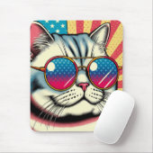 Kat met bril muismat (Met muis)