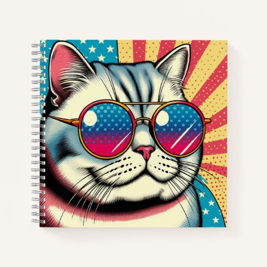 Kat met bril notitieboek (Voorkant)