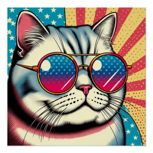 Kat met bril perfect poster (Voorkant)