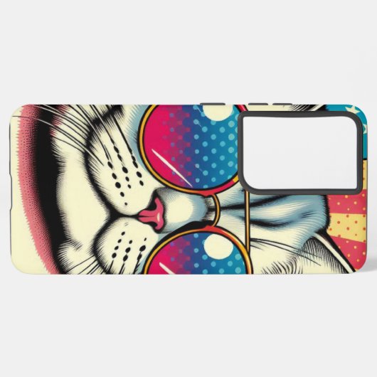 Kat met bril samsung galaxy hoesje (Linkerkant)