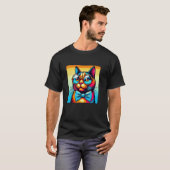 Kat met bril t-shirt (Voorkant volledig)