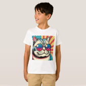 Kat met bril t-shirt (Voorkant volledig)