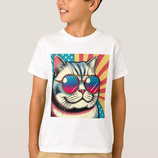 Kat met bril t-shirt (Voorkant)