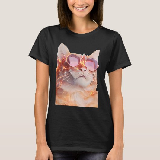 Kat met bril t-shirt (Voorkant)