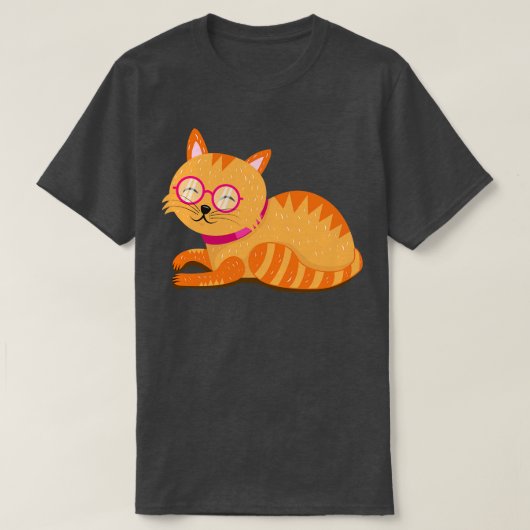 Kat met bril t-shirt (Design voorkant)