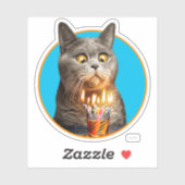 Kat met bruisend glas van 10 dagen sticker (Vel)