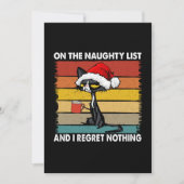 Kat met brute kerst op de Naughty-lijst Feestdagenkaart (Voorkant)