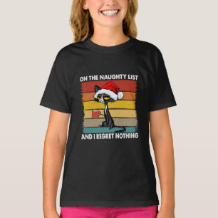 Kat met brute kerst op de Naughty-lijst T-shirt