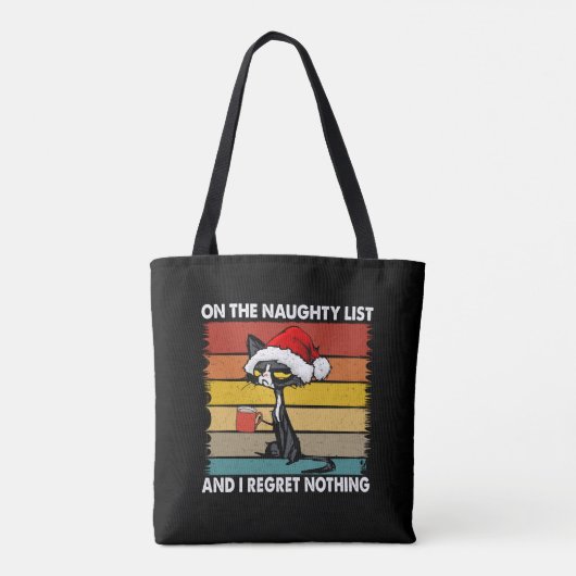 Kat met brute kerst op de Naughty-lijst Tote Bag (Achterkant)