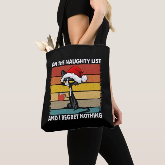 Kat met brute kerst op de Naughty-lijst Tote Bag (Dichtbij)